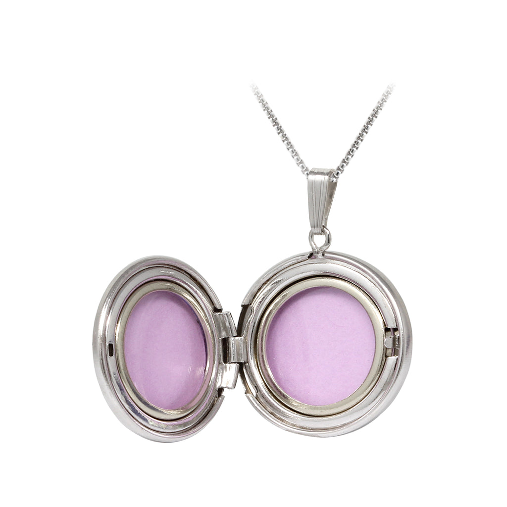 Finejewelers Sterling Silver 22mm Round Dove Locket, 16-18 Inch Adjustable Box Chain
