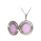Finejewelers Sterling Silver 22mm Round Dove Locket, 16-18 Inch Adjustable Box Chain