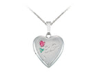 Finejewelers Sterling Silver 16mm Heart Mom Locket, 16-18 Inch Adjustable Box Chain