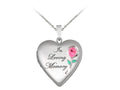 Finejewelers Sterling Silver 20mm Heart In Loving Memory Locket, 16-18 Inch Adjustable Box Chain