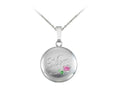 Finejewelers Sterling Silver 16mm Round Mom Locket, 16-18 Inch Adjustable Box Chain