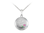 Finejewelers Sterling Silver 16mm Round Mom Locket, 16-18 Inch Adjustable Box Chain