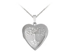 Finejewelers Sterling Silver 20mm Heart Tree Of Life Locket, 16-18 Inch Adjustable Box Chain