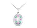 Finejewelers Sterling Silver 16x20mm Oval Floral Locket, 16-18 Inch Adjustable Box Chain