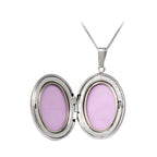 Finejewelers Sterling Silver 20x25mm Oval Cross Locket, 16-18 Inch Adjustable Box Chain