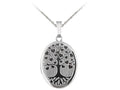 Finejewelers Sterling Silver 20x25mm Oval Tree Of Love Locket, 16-18 Inch Adjustable Box Chain