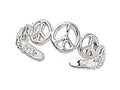 Finejewelers Sterling Silver Rhodium Finish Toe Ring Peace Signs