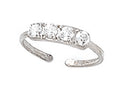 Finejewelers Sterling Silver  Toe Ring 4 Czs