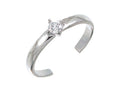 Finejewelers Sterling Silver Rhodium Finish Solitaire Cz Toe Ring