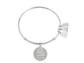 Wind And Fire Bright Rhodium Finish Expandable Bangle Live Love Laugh