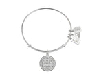 Wind And Fire Bright Rhodium Finish Expandable Bangle Live Love Laugh