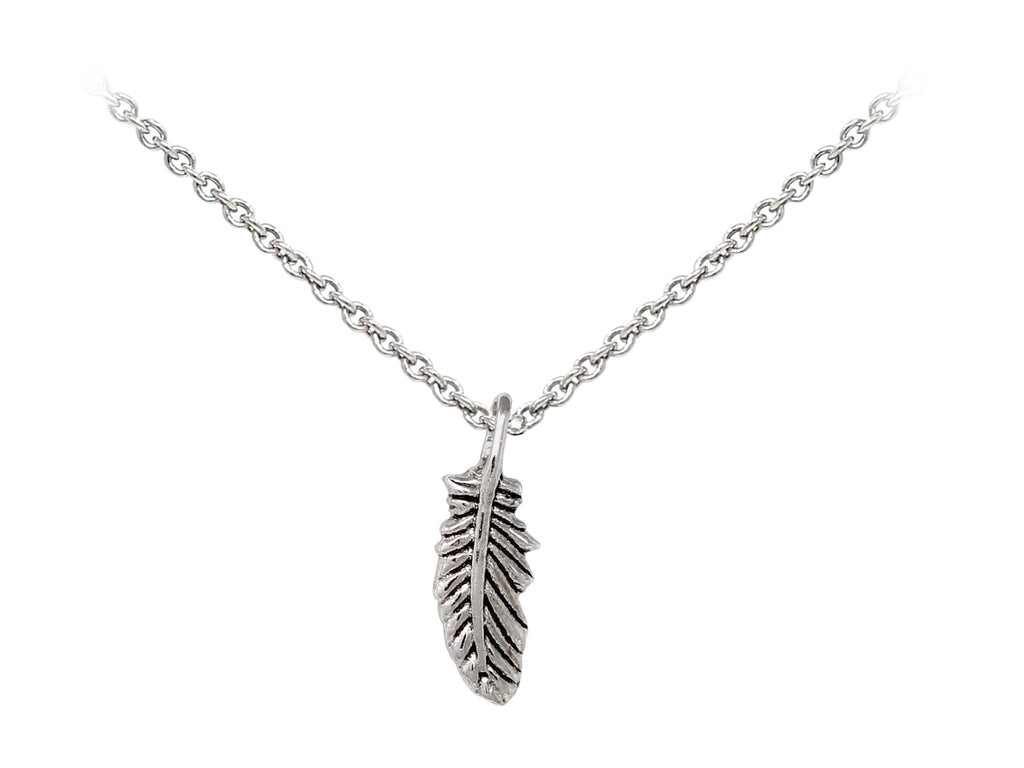 Wind And Fire Feather Dainty Pendant Necklace With 18 Inch Adjustable Chain