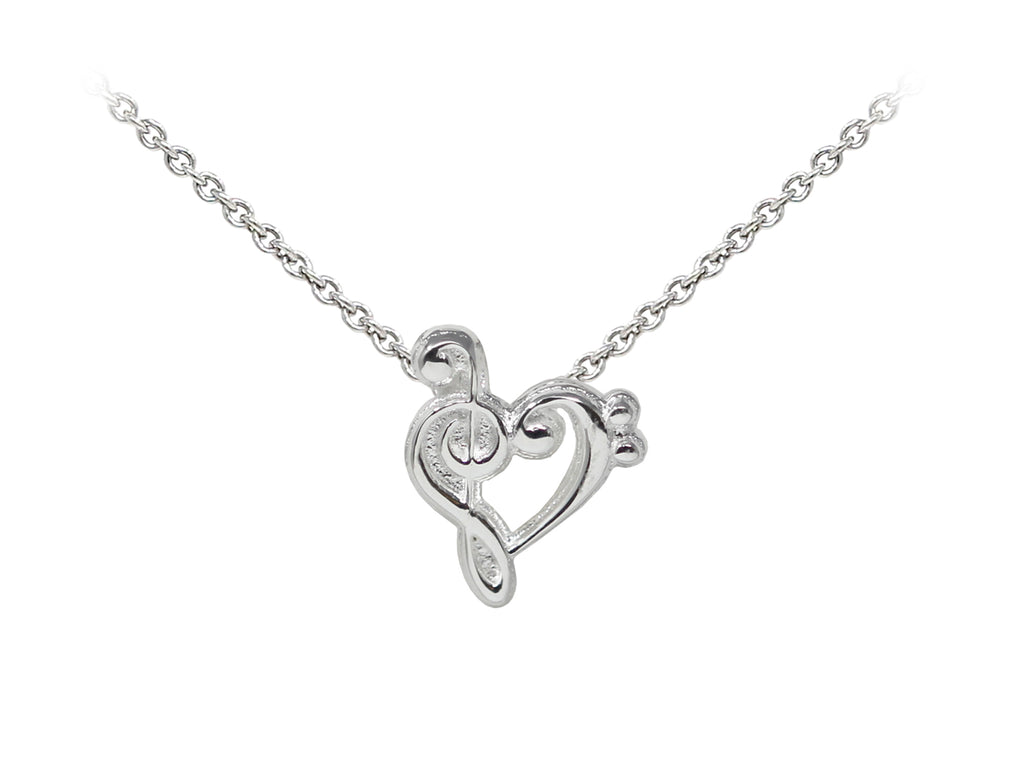 Wind And Fire Music Note Heart Dainty Pendant Necklace With 18 Inch Adjustable Chain
