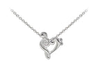 Wind And Fire Music Note Heart Dainty Pendant Necklace With 18 Inch Adjustable Chain
