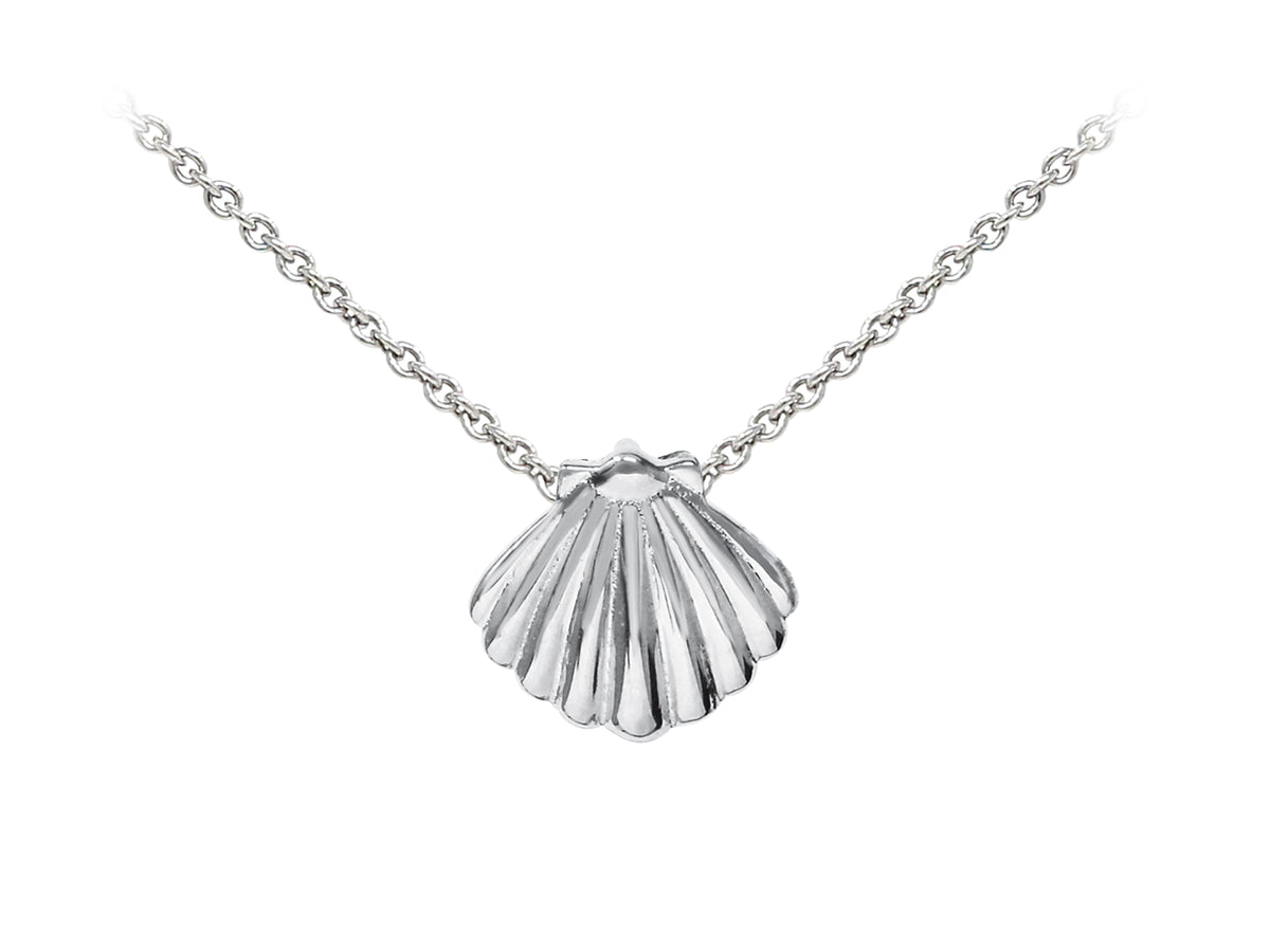 Wind And Fire Seashell Dainty Pendant Necklace With 18 Inch Adjustable Chain