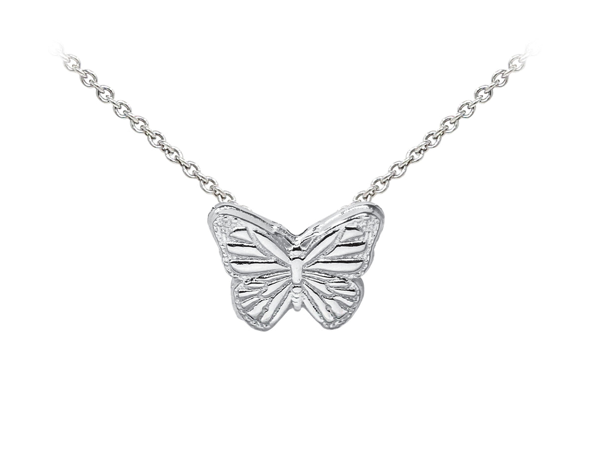 Wind And Fire Butterfly Dainty Pendant Necklace With 18 Inch Adjustable Chain