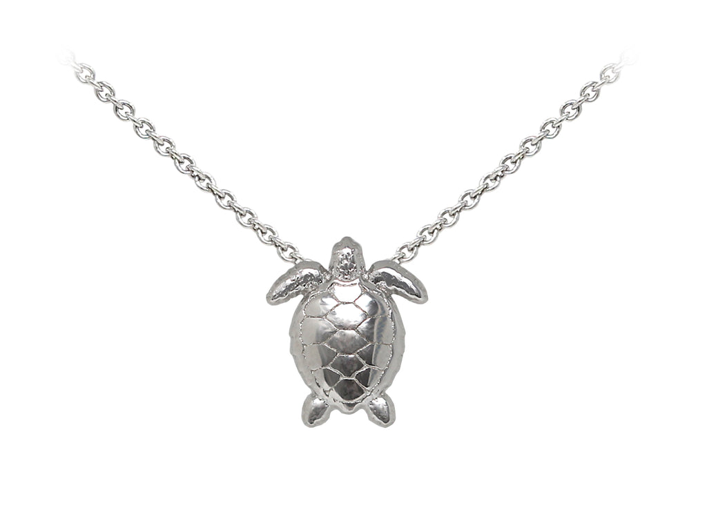 Wind And Fire Sea Turtle Dainty Pendant Necklace With 18 Inch Adjustable Chain