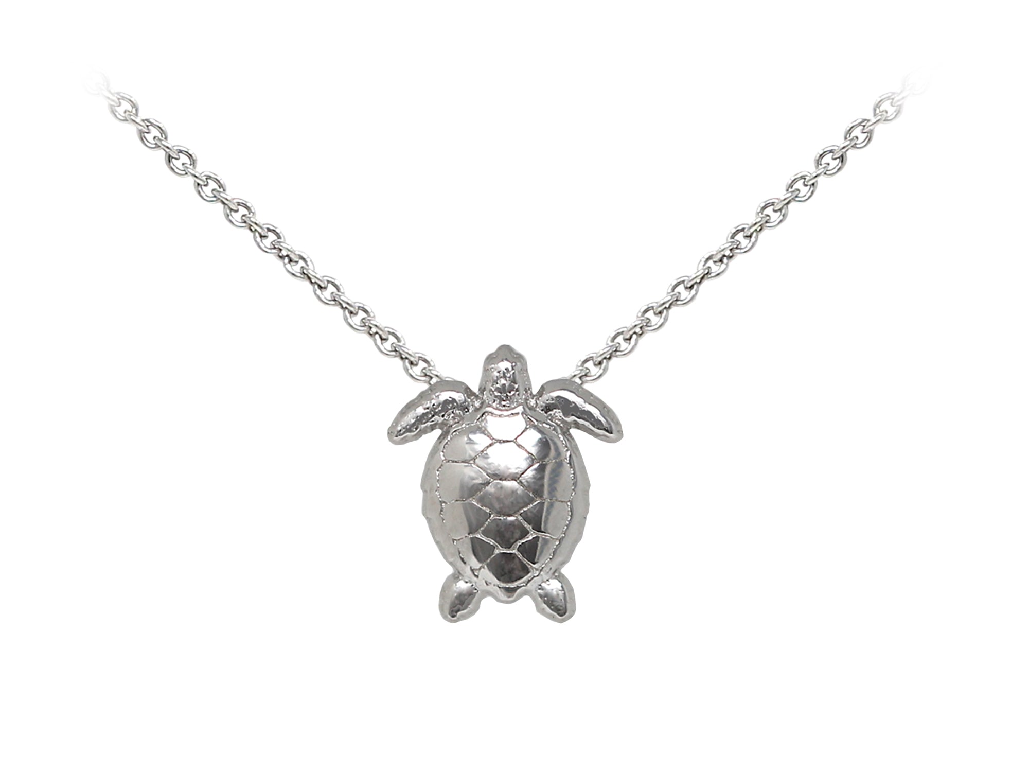 Wind And Fire Sea Turtle Dainty Pendant Necklace With 18 Inch Adjustable Chain