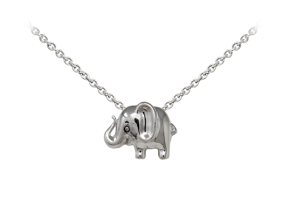 Wind And Fire Elephant Dainty Pendant Necklace With 18 Inch Adjustable Chain