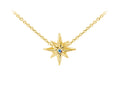 Wind And Fire North Star W/crystal Dainty Pendant Necklace With 18 Inch Adjustable Chain