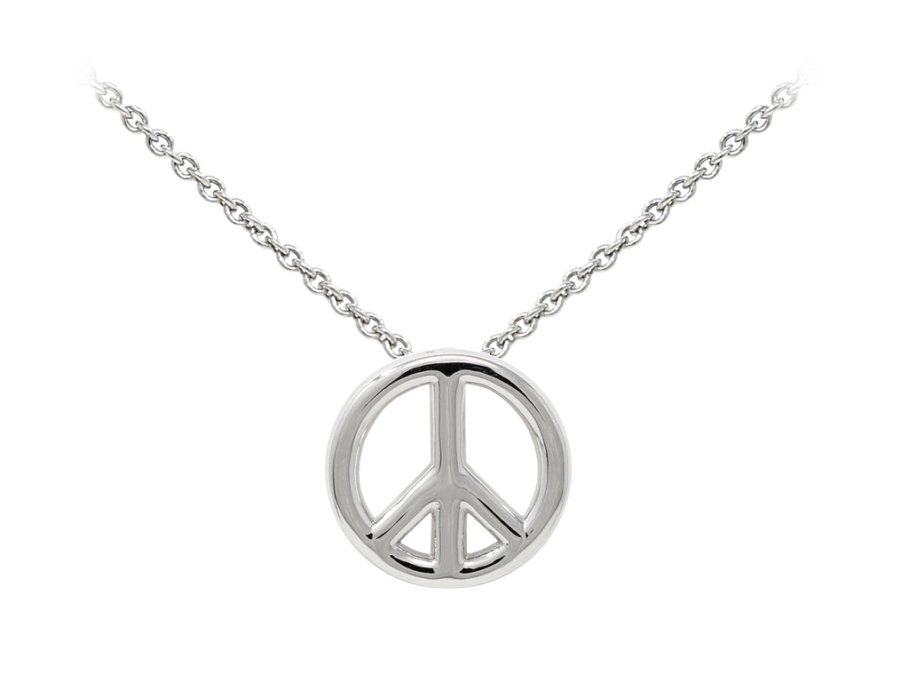 Wind And Fire Peace Sign Dainty Pendant Necklace With 18 Inch Adjustable Chain
