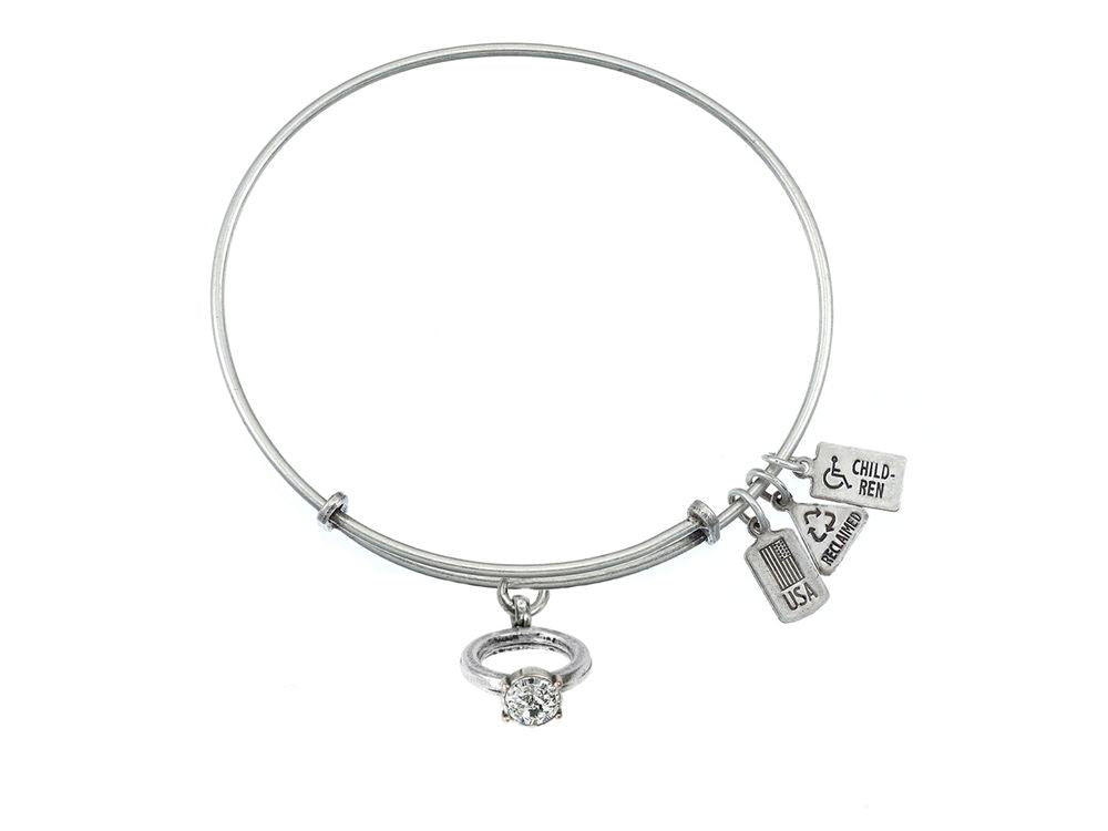 Wind And Fire Expandable Bangle Engagement Ring
