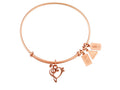 Wind And Fire Rose Tone Expandable Bangle Music Heart