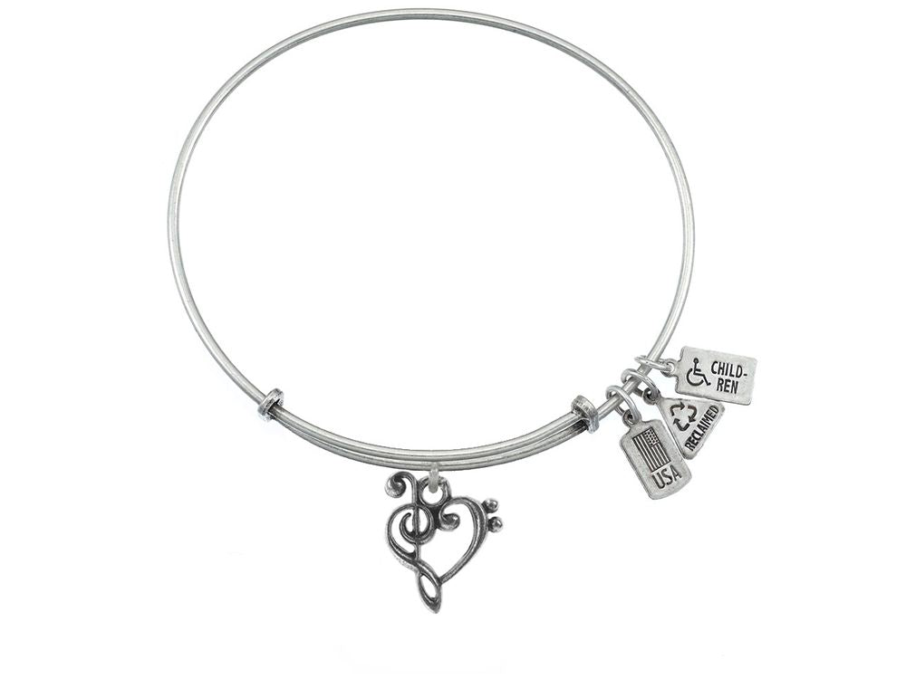 Wind And Fire Expandable Bangle Music Heart