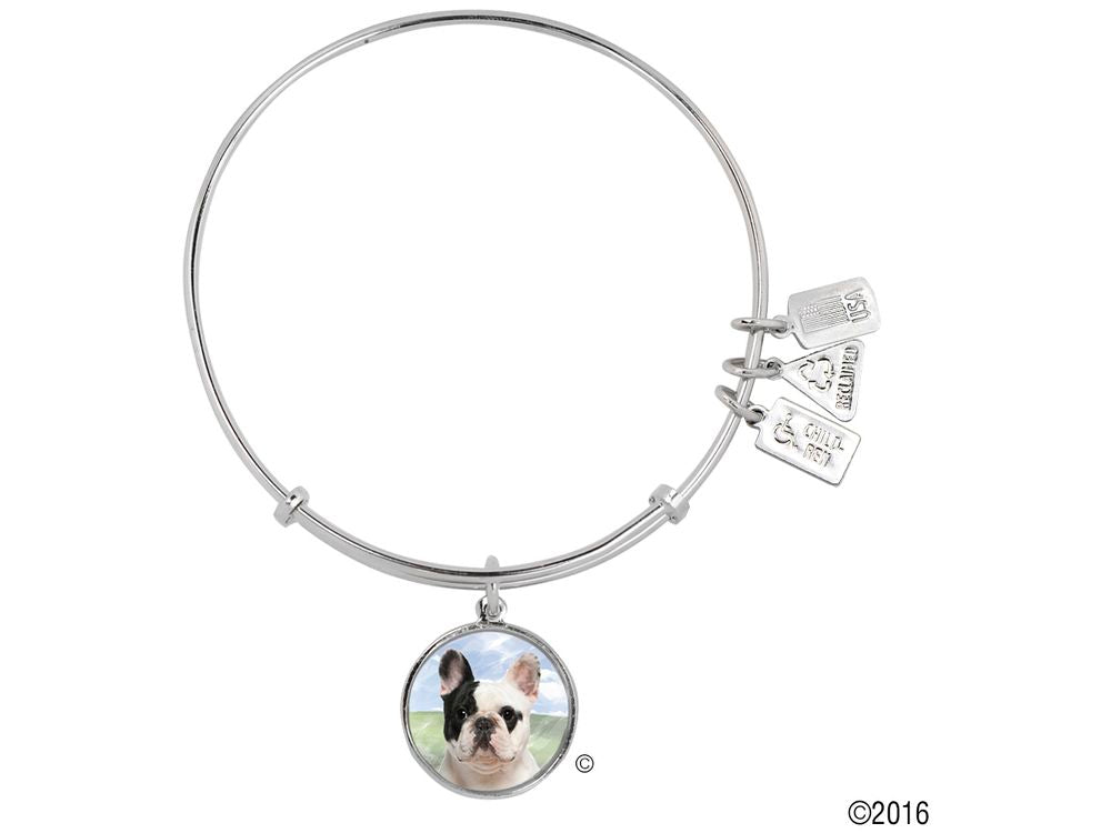 Wind And Fire Pet Collection Expandable Bangle With French Bulldog Photo Charm
