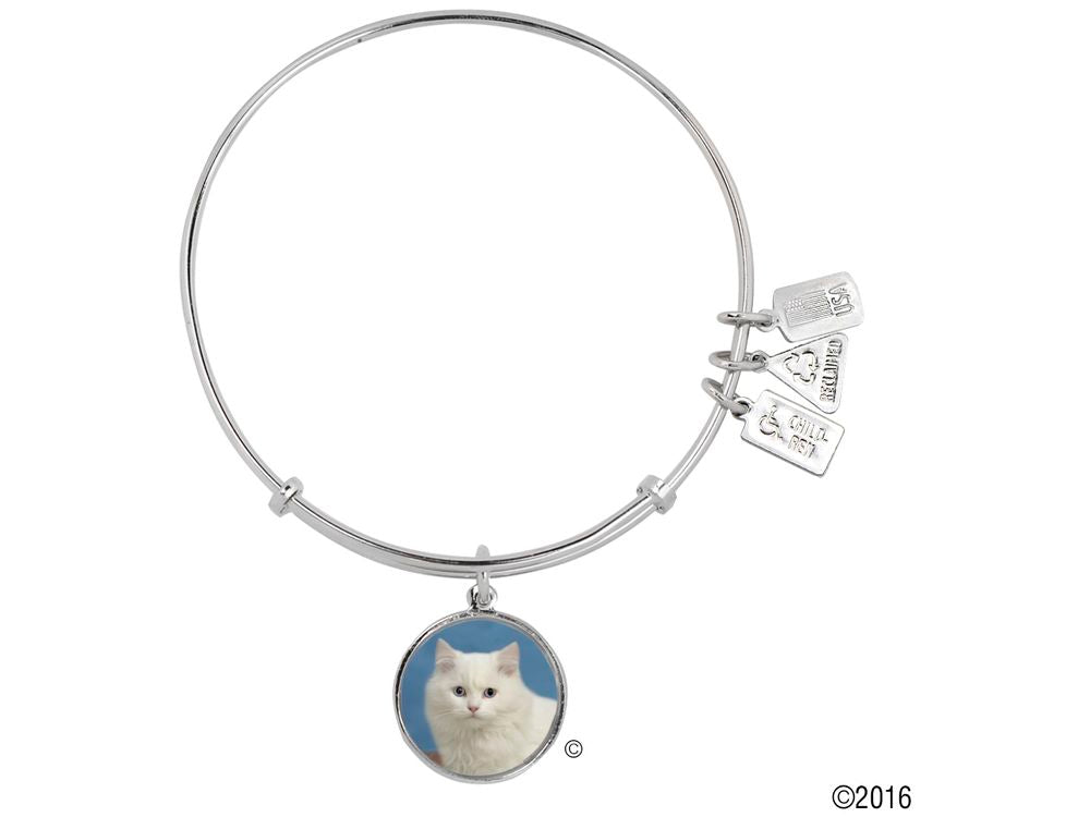 Wind And Fire Pet Collection Expandable Bangle With Persian Cat Photo Charm