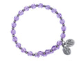 Wind and Fire Crystal Wrap Bracelet With Silver Tone Spacers, Violet Colored Austrian Crystals