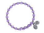Wind and Fire Crystal Wrap Bracelet With Silver Tone Spacers, Violet Colored Austrian Crystals