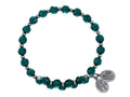 Wind and Fire Crystal Wrap Bracelet With Silver Tone Spacers, Green Colored Austrian Crystals