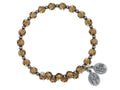 Wind and Fire Crystal Wrap Bracelet With Silver Tone Spacers, Smoky Colored Austrian Crystals