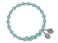 Wind and Fire Crystal Wrap Bracelet With Silver Tone Spacers, Light Blue Colored Austrian Crystals