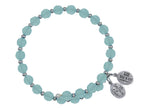 Wind and Fire Crystal Wrap Bracelet With Silver Tone Spacers, Light Blue Colored Austrian Crystals