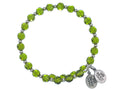Wind and Fire Crystal Wrap Bracelet With Silver Tone Spacers, Green Colored Austrian Crystals