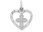 FJC Finejewelers 14k White Gold Cross In Heart Charm