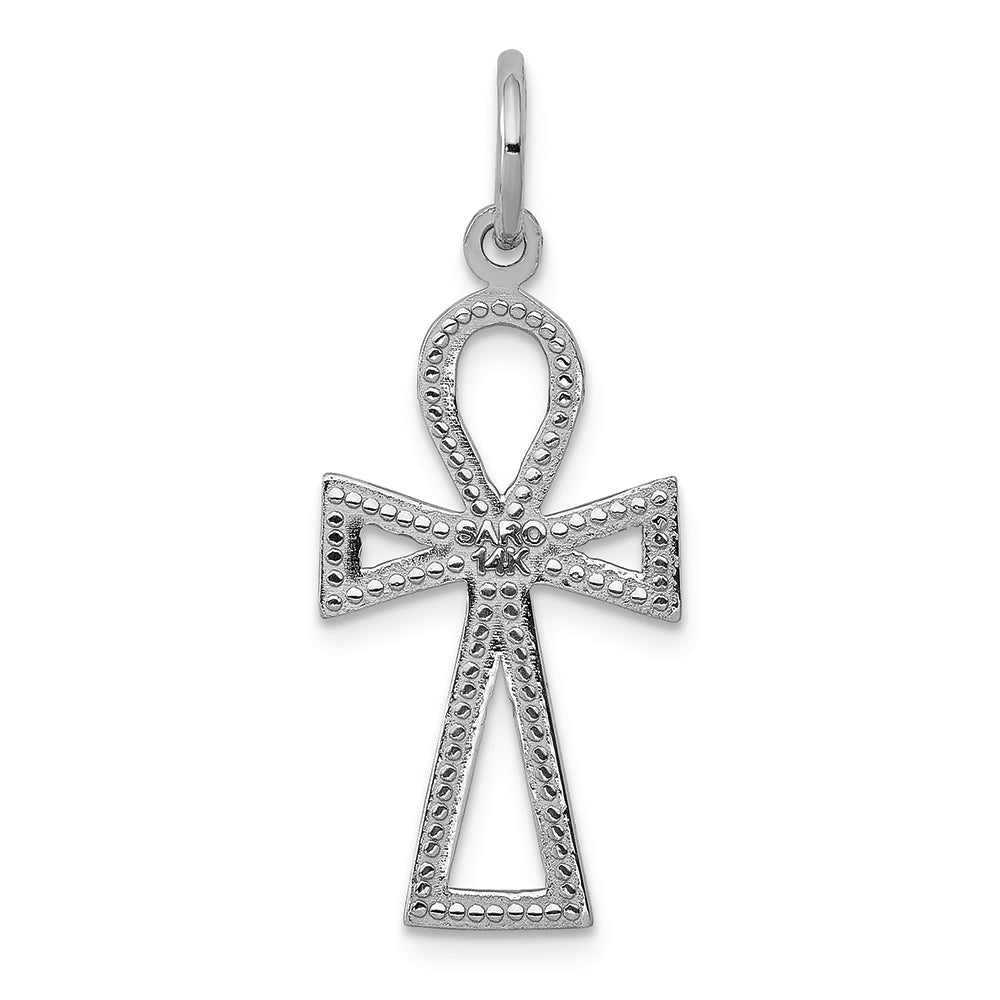 FJC Finejewelers 14k White Gold Ankh Cross Charm