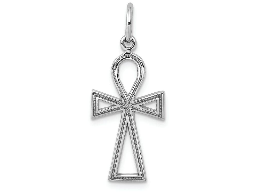 FJC Finejewelers 14k White Gold Ankh Cross Charm