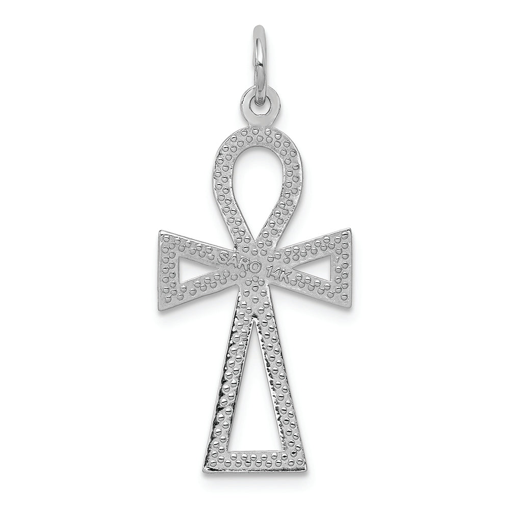 FJC Finejewelers 14k White Gold Ankh Cross Charm