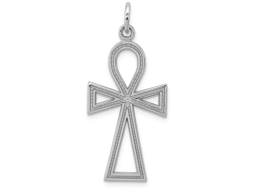 FJC Finejewelers 14k White Gold Ankh Cross Charm