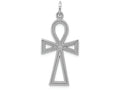 FJC Finejewelers 14k White Gold Ankh Cross Charm