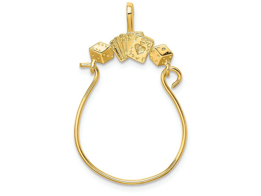 FJC Finejewelers 14k Yellow Gold Cards Dice Charm Holder