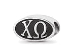LogoArt Sterling Silver 15.25mm Chi Omega Oval Letters Bead Charm