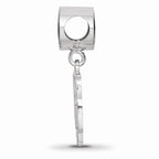 LogoArt Sterling Silver Chi Omega Oval Bead Charm With Owl Dangle Bead Charm