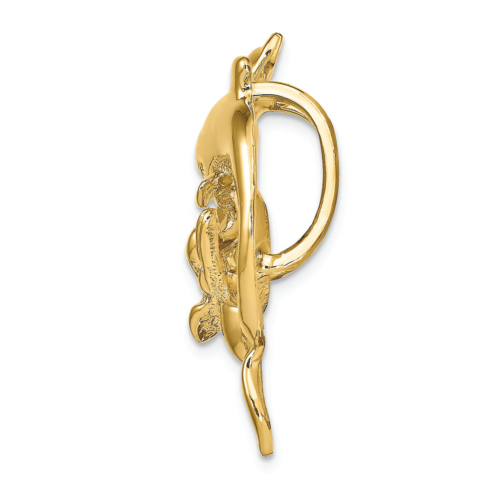 FJC Finejewelers 14k Yellow Gold Polished Fits Up To 10mm 8mm Double Dolphins Slide Charm