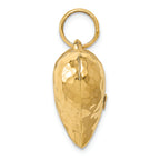 FJC Finejewelers 14k Yellow Gold Hollow Polished Hammered Medium Puffed Heart Charm
