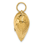FJC Finejewelers 14k Yellow Gold Hollow Polished Hammered Medium Puffed Heart Charm