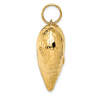 FJC Finejewelers 14k Yellow Gold Hollow Polished Hammered Large Puffed Heart Charm